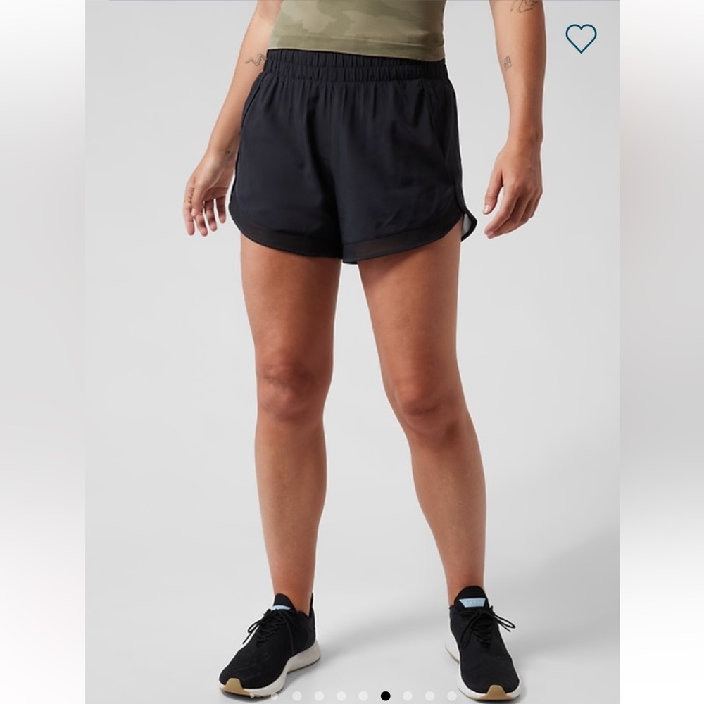 NWOT- Athleta Black Mesh Racer Run Short